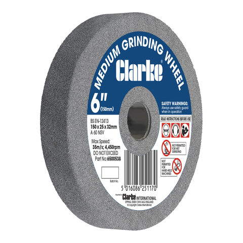 Clarke 6” (150mm) Medium Grinding Wheel for CHDBG500