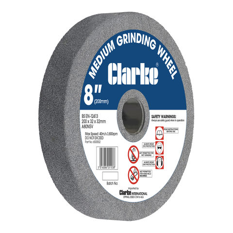 Image of Clarke Clarke 200 x 32 x 32mm bore (16mm Reducing Bush) Medium Grinding Wheel