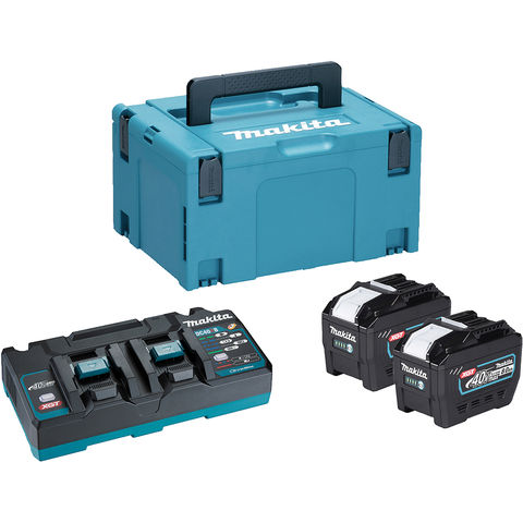 Image of Makita XGT Makita DC40RB XGT Power Source Kit with 2 x 8Ah Batteries, Twin Charger & MakPac Case