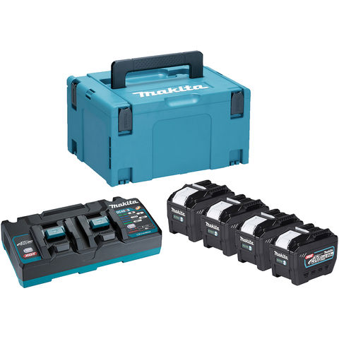 Image of Makita XGT Makita DC40RB XGT Power Source Kit with 4 x 8Ah batteries, Twin Charger & MakPac Case