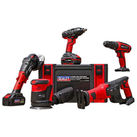 Sealey CP20V Series 5 x 20V Cordless Tool Combo with 2 x 3Ah Batteries & Charger