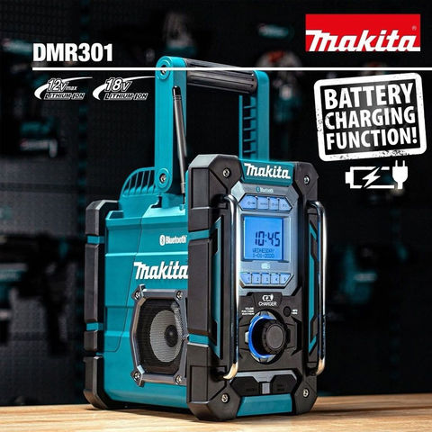 Makita DMR301 18V/12VMAX Heavy Duty Job Site Speaker/Stereo DAB/DAB+, In-built Battery Charger AC Connection LXT/CXT