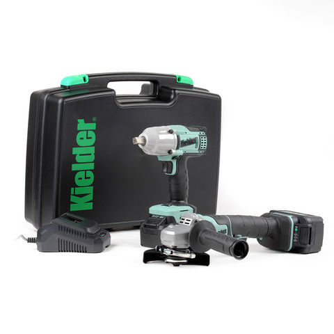 Kielder KWT-TPK 18V Brushless 1/2” 700Nm Impact Wrench & Angle Grinder Twin Pack with 2 x 5.0Ah