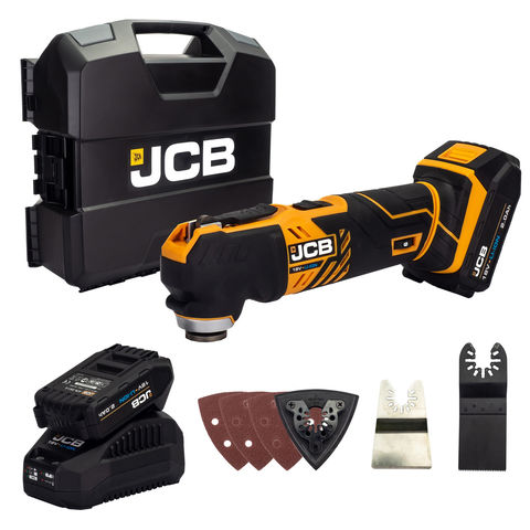 JCB 21-18MT-2-WB 18V Multi-Tool with 2x 2.0Ah batteries in W-Boxx 136 power tool case