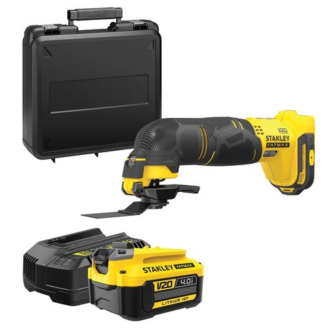 Stanley FATMAX V20 SFMCE500M1K 18V MULTI MATERIAL CUTTING TOOL WITH 4Ah Battery, Charger and Kit Box