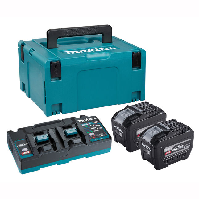 Image of Makita GBBPSKGPE2J GXT 40V Power Source Kit with 2x 8.0Ah Batteries, Charger & Makpac Case