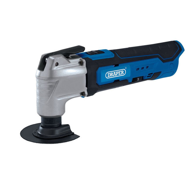 Draper 12V Oscillating Multi-Tool (33 Piece) 1 x Battery 1.5Ah 1 x Fast ...