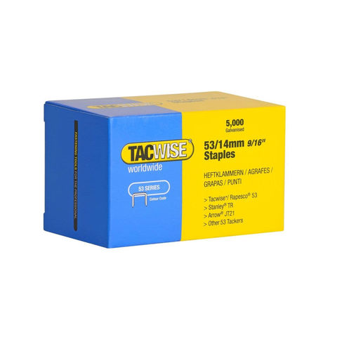Image of Tacwise Tacwise 0452 Type 53 14mm Galvanised Staples (5000 Pack)