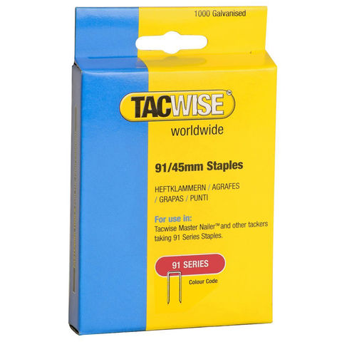 Image of Tacwise Tacwise 91 Series 40mm Galvanised Staples 1000 pack