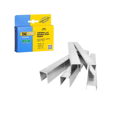 Tacwise 1216 Type 140/8mm Heavy Duty Stainless Steel Staples, x2000