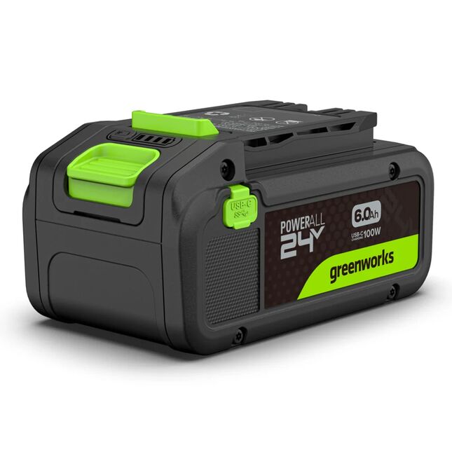 Image of Greenworks GWBA2460C 24V 6Ah Battery with USB-C