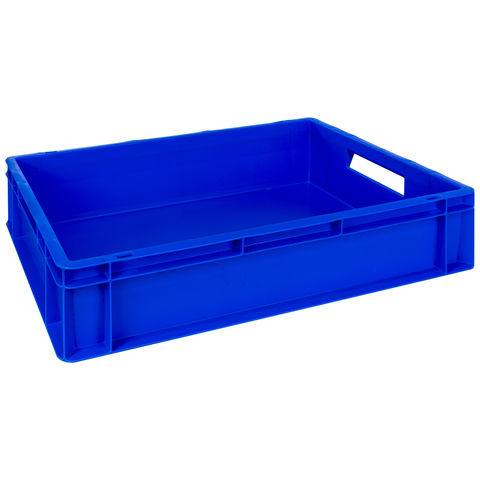 Barton Storage E6412-BLUE/2 22L Euro Containers - Blue Pack of 2 (L600 x W400 x H120mm)