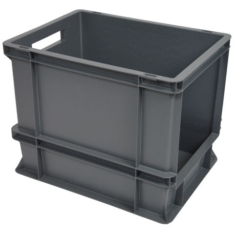 Photo of Barton Storage Barton Storage E4332-4p20/5 - 30l. Open Fronted Euro Containers - Grey Pack Of 5 -400 X 300 X 320mm-