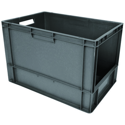 Barton Storage E6440-4P20/2 -  76L Open Fronted Euro Containers - Grey Pack of 2 (600 x 400 x 400mm)