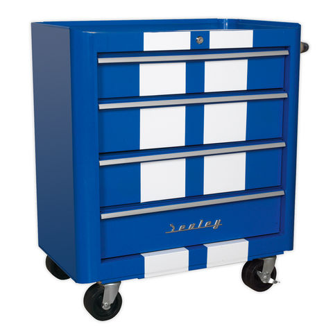 Sealey AP28204BWS Rollcab 4 Drawer Retro Style (Blue and White)
