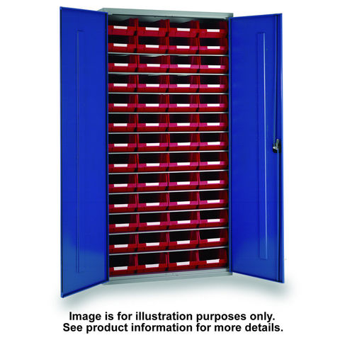 Image of Barton Storage Barton Topstore 013056 11 Shelf Cabinet with 52 TC4 Blue Bins