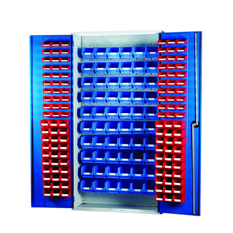 Barton Topstore 013070 Louvre Panel Cabinet (120 Red and 60 Blue Bins)