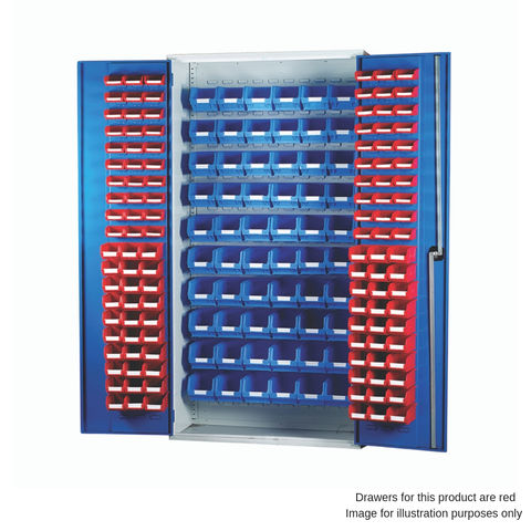 Image of Barton Storage Barton Topstore 013072 Louvre Panel Cabinet (120 Red Bins)