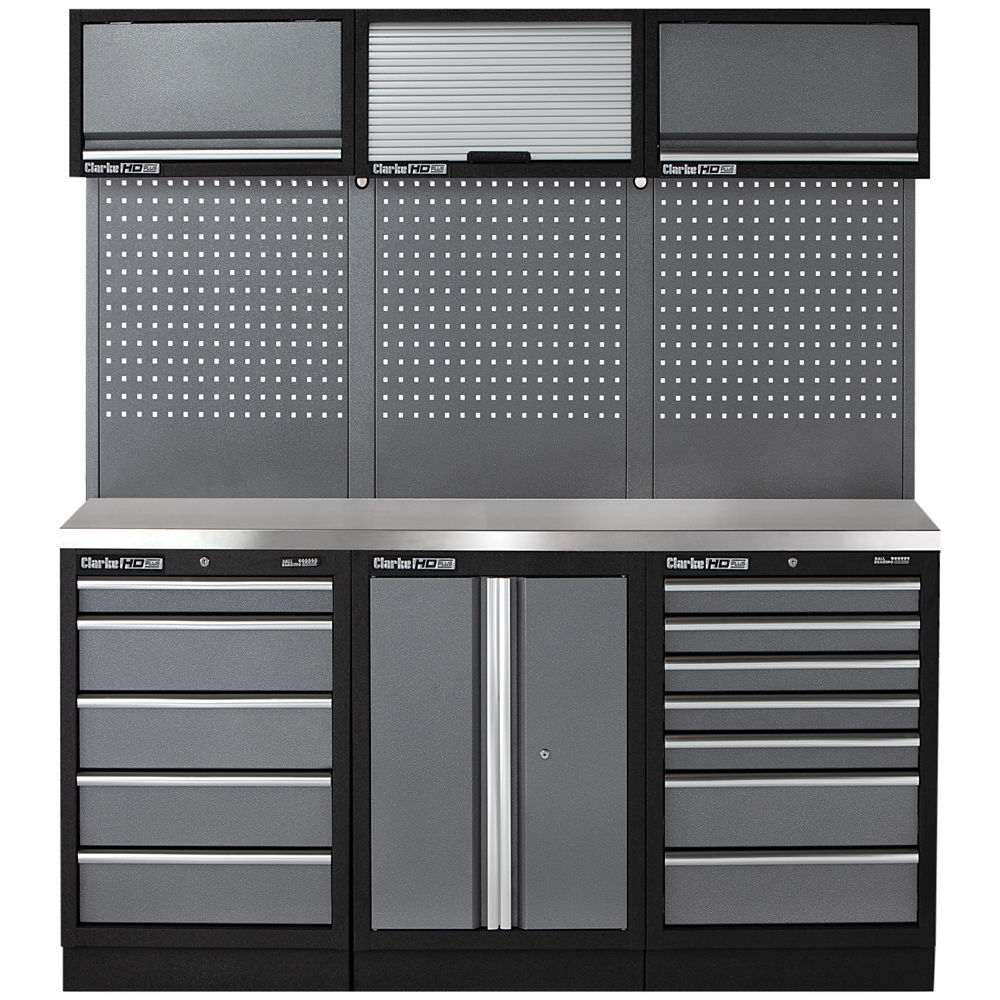 Clarke COMBGSM04 Modular Storage System 14 Piece Package Stainless ...