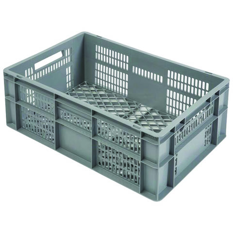 Photo of Barton Storage Barton Storage E6424-2020/2 - 47l Euro Container Vented - Grey Pack Of 2 -600 X 400 X 240mm-