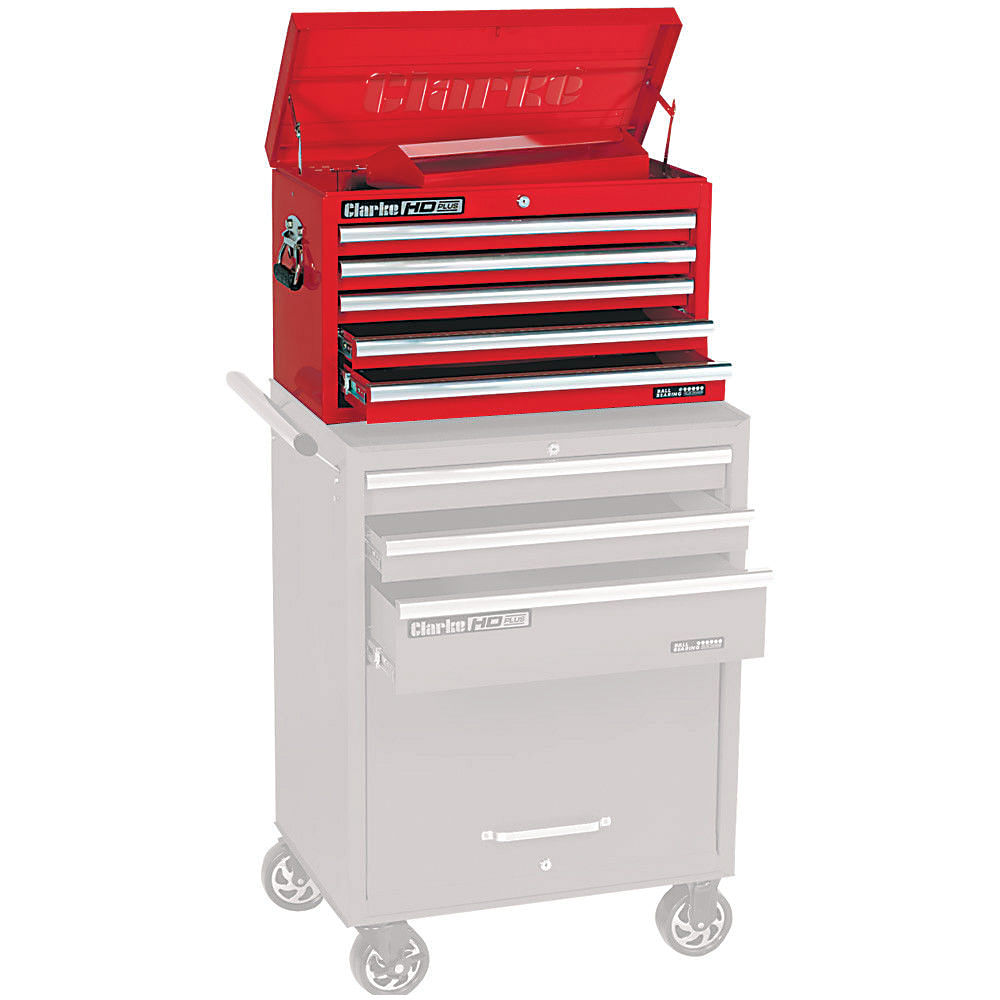 Clarke CBB205C HD Plus 5 Drawer Tool Chest (Red) Machine Mart
