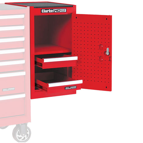 Clarke SL26C Cabinet & 2 Drawer Side Locker (Red)