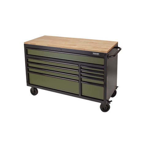 Draper BUNKER® Workbench Roller Tool Cabinet 10 Drawer 56" Green