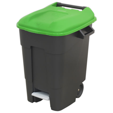 Image of Sealey Sealey BM100PG Refuse/Wheelie Bin with Foot Pedal 100L - Green