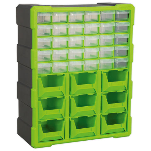 Sealey APDC39HV 39 Drawer Cabinet - Hi-Vis Green/Black