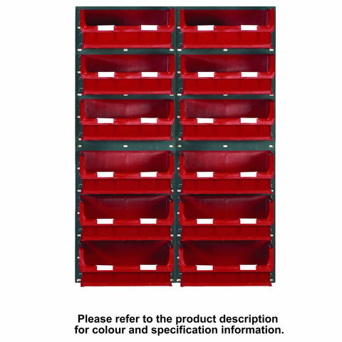 Image of Barton Storage Topstore 96 x TC2 Bin Storage Kit Red 1828 x 641mm