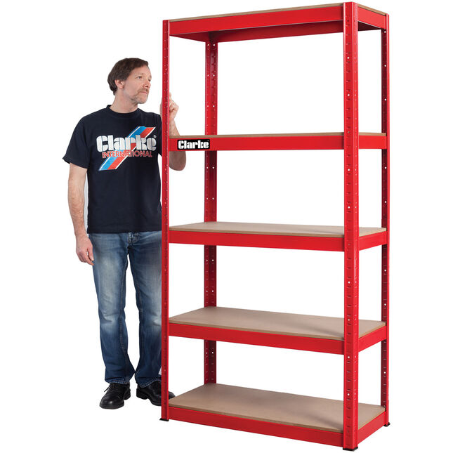 Clarke Csm5350rp 350kg Boltless Shelving -red-