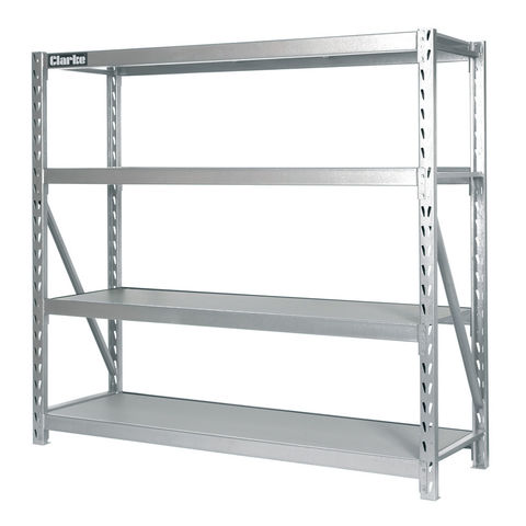 Clarke CS4700 Industrial Shelving with 4 Laminate Board Shelves (Silver)