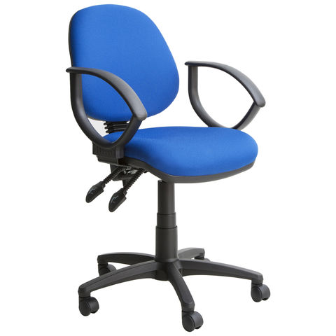 Kirby KR021 Medium Back Operator Chair with Arms - Blue