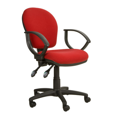 Ascot AS021 Medium Back Operator Chair with Arms - Red