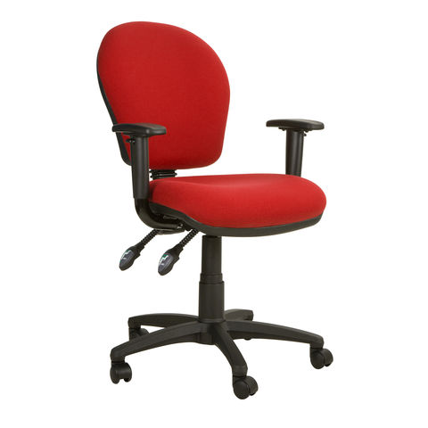 Ascot AS022 Medium Back Operator Chair with Adjustable Arms - Red