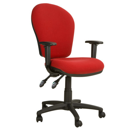 Ascot AS032 High Back Operator Chair with Adjustable Arms - Red