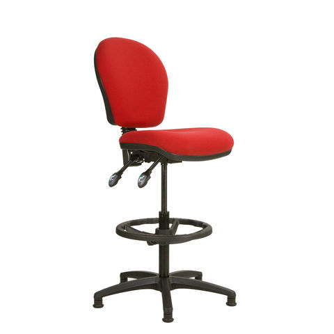 Image of Steelco Ascot AS020D Medium Back Cashier/Draughtsman Chair - Red
