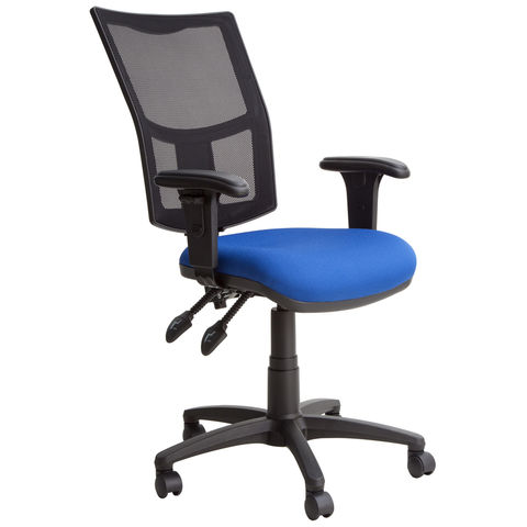 Image of Steelco Haddon HA032 Mesh Back Operator Chair with Adjustable Arms - Blue/Black