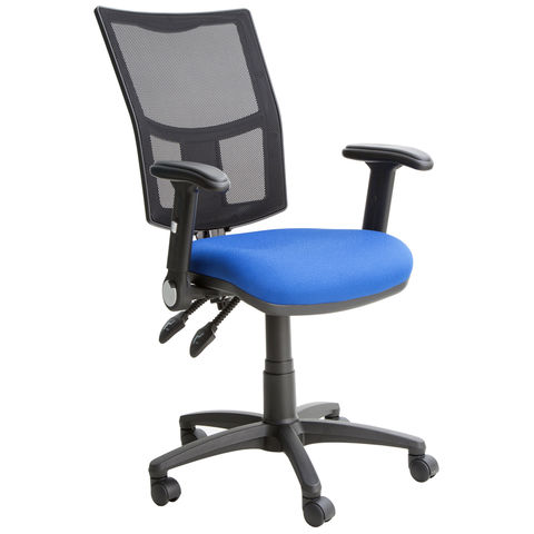 Image of Steelco Haddon HA033 Mesh Back Operator Chair with Foldaway Arms - Blue/Black