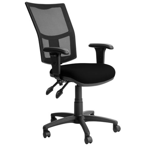Image of Sealey Haddon HA032 Mesh Back Operator Chair with Adjustable Arms - Black
