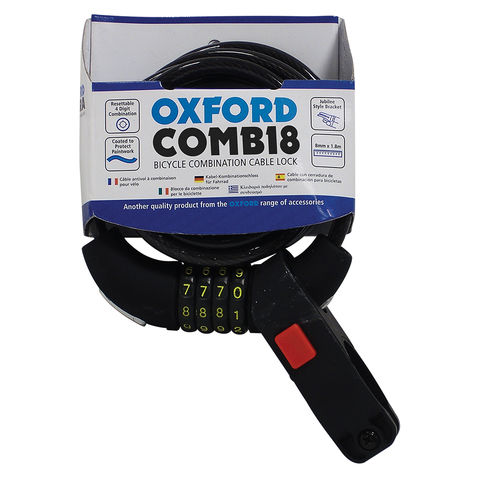 Oxford LK689 Combi8 Resettable Combi Lock 8mm x 1800mm