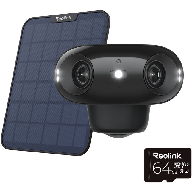 Reolink Bwb4k01spb64 Argus Series 4k 180° Battery Wifi Outdoor Security Camera With Solar Panel + 64gb