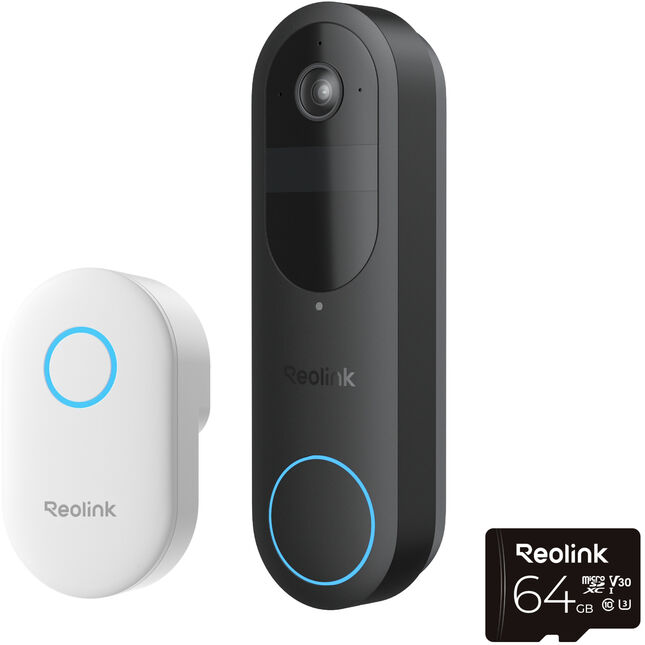 Reolink Db2k03m64 2k Wifi Battery Video Doorbell- Smart Detection With Chime + 64gb