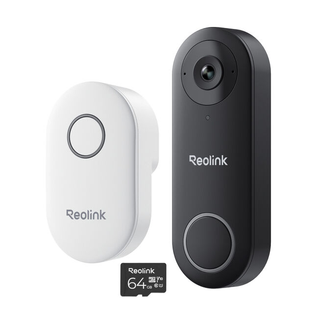 Reolink Vdw5mm64-uk 2k+ Wifi Video Doorbell- Smart Detection With Chime + 64gb