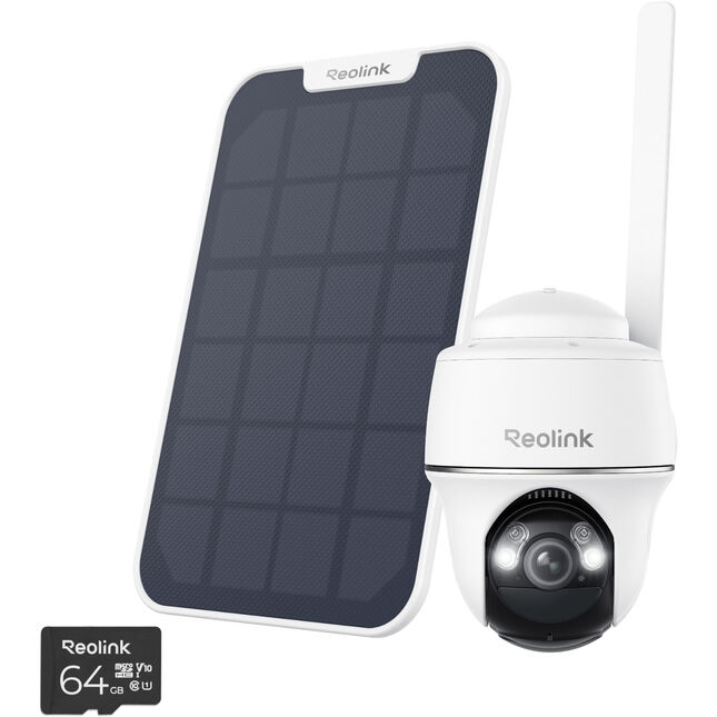 Reolink G2k4gptsm64 2k Go Series 2k Pt Battery 4g Lte Outdoor Security Camera With Solar Panel + 64gb