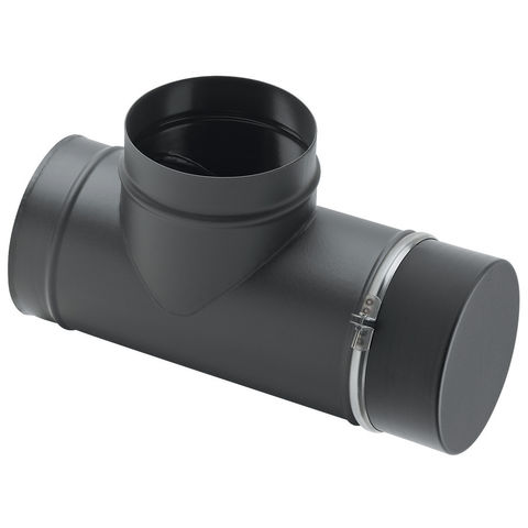Image of Clarke 90° Tee with Soot Box Flue Pipe 5"