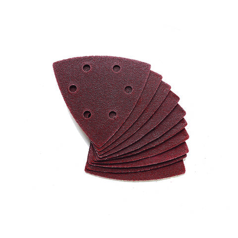 Image of Clarke Clarke 10 Pack of 90mm Delta Triangle Hook and Loop Sanding Sheets – 120 Grit