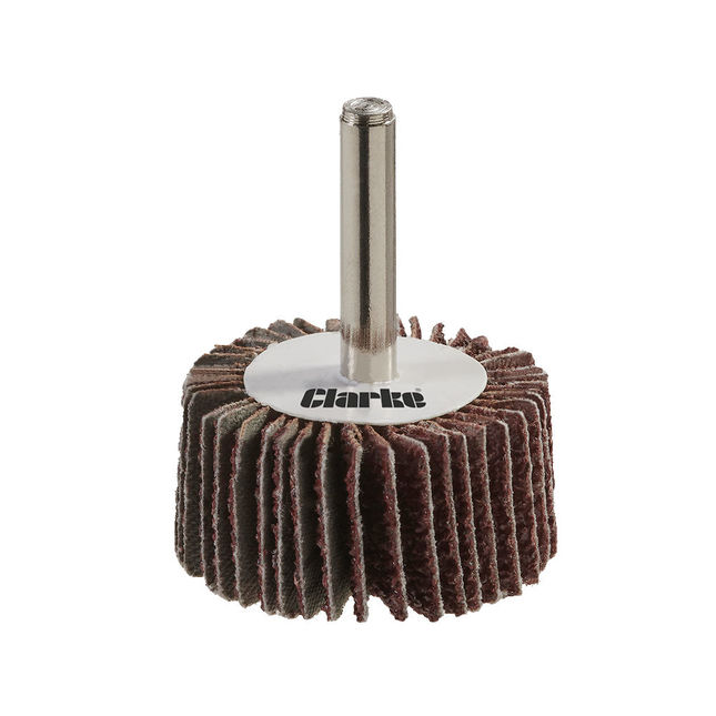 Clarke 3 Pack 6mm Shank Flap Wheels 32x5x3mm Assorted Grit