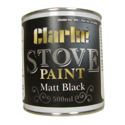 Clarke SP5 Heat Resistant Stove Paint - Matt Black (500ml)