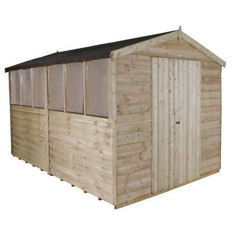 Photo of Forest Forest 8x12ft Apex Overlap Pressure Treated Double Door Shed